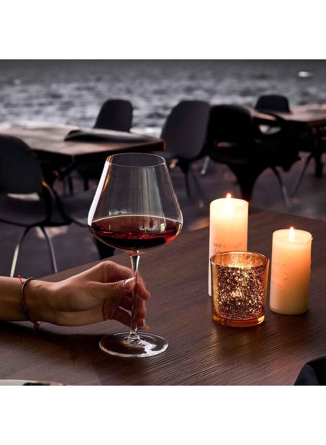 يُسلِّم طقم كأسين نبيذ، كأس كريستالي كبير، سعة 680 مل، مصنوع يدويًا، كأس طويل الساق، مناسب لحفلات الزفاف والذكرى السنوية وأعياد الميلاد - Image 5