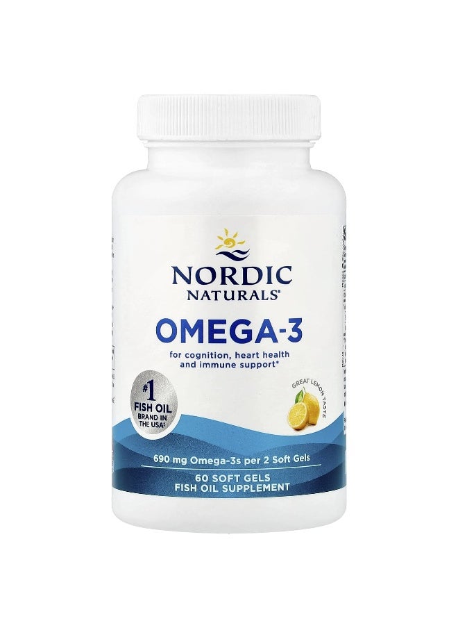 NORDIC NATURALS Nordic Naturals, Omega-3, Lemon, 60 Soft Gels (345 mg per Soft Gel)  - Image 3