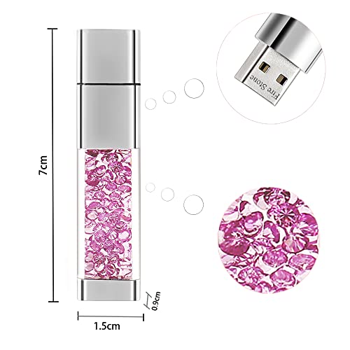 Fire Stone Lovely Diamond USB 2.0 Flash Drive Data Storage Memory Stick USB Stick Pendrive Gift (16GB, Purple) - Image 2