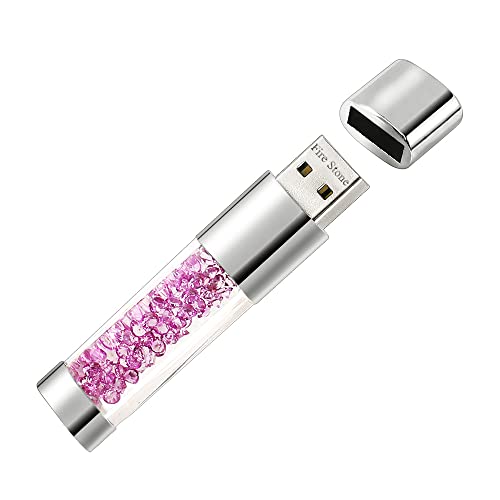 Fire Stone Lovely Diamond USB 2.0 Flash Drive Data Storage Memory Stick USB Stick Pendrive Gift (16GB, Purple) - Image 1