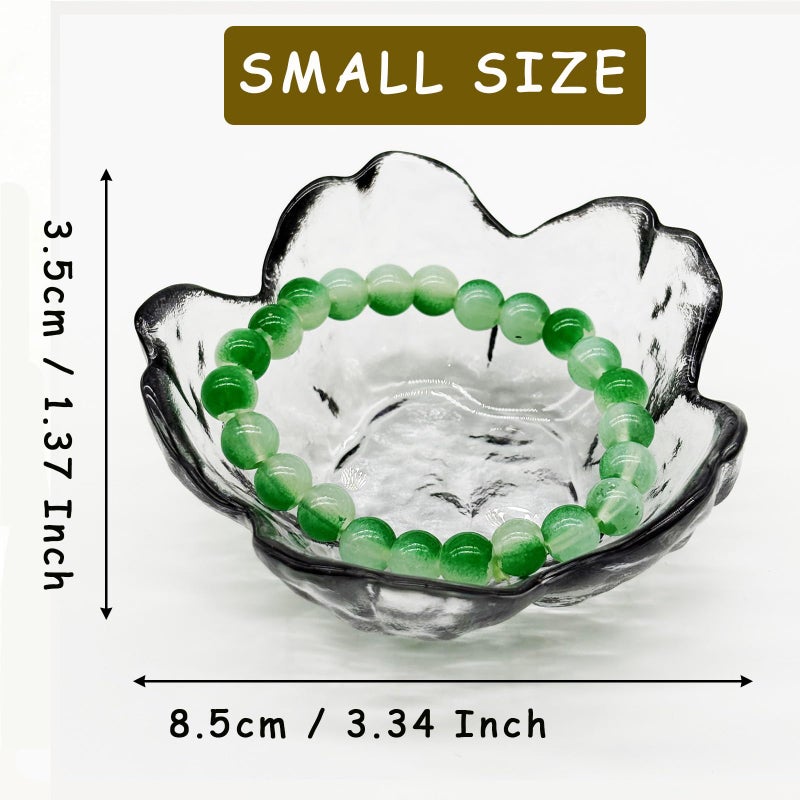 BESSKON Flower Ring Dish Jewelry Tray, Glass Jewelry Dish Tray, Aesthetic Room Decor Small Trinket Dish, Nightstand Jewlery Ring Holder Dish, Bathroom Jewelry Plate Bowl for Rings Earrings Gift (Smoky Gray) - Image 2