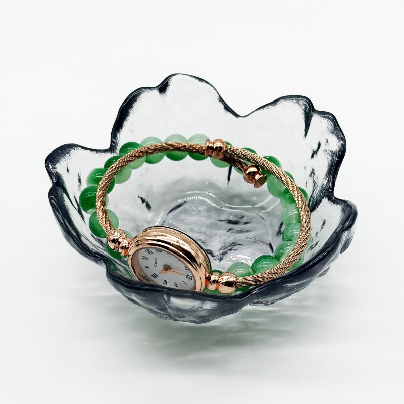 BESSKON Flower Ring Dish Jewelry Tray, Glass Jewelry Dish Tray, Aesthetic Room Decor Small Trinket Dish, Nightstand Jewlery Ring Holder Dish, Bathroom Jewelry Plate Bowl for Rings Earrings Gift (Smoky Gray) - Image 5