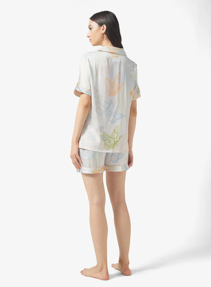 ELLA Printed Pyjama Shorts Set