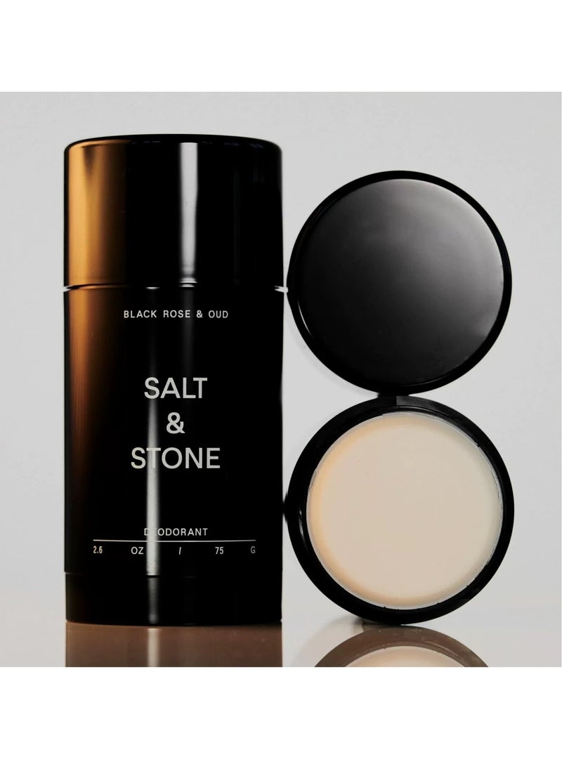 Salt & Stone مزيل عرق طبيعي 2pcs (نيرولي وريحان وورد أسود وعود) - Image 2