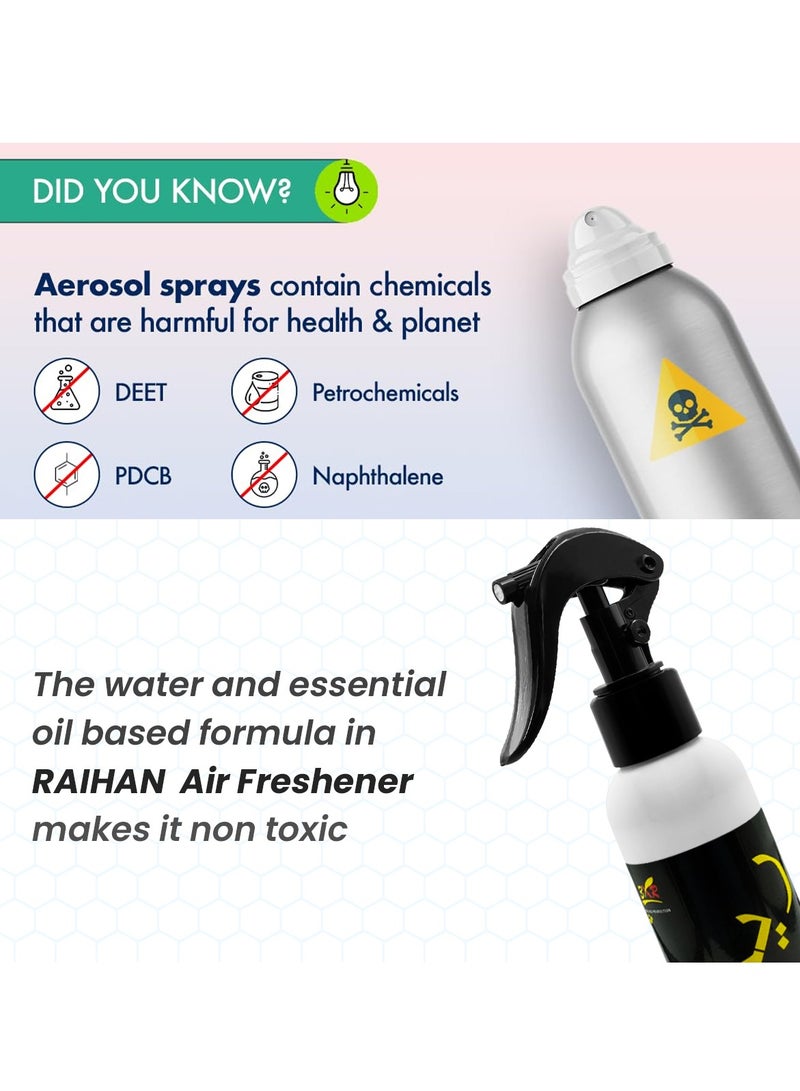 3XR Raihan Vanilla Air Freshener Spray 150ml, Non-Aerosol, Essential Oil-Based, Long Lasting Fragrance, Safe for Baby & Pets, Odor Remover for Car, Home, Bathroom & Office Use - Image 3