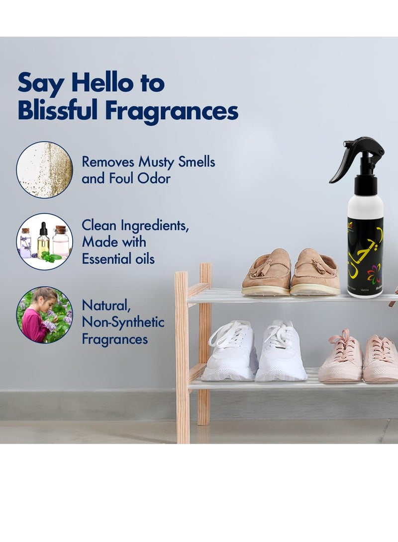 3XR Raihan Vanilla Air Freshener Spray 150ml, Non-Aerosol, Essential Oil-Based, Long Lasting Fragrance, Safe for Baby & Pets, Odor Remover for Car, Home, Bathroom & Office Use - Image 4