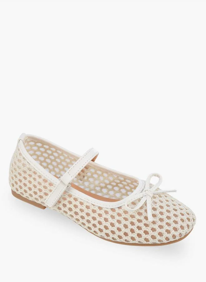 Flora Bella By Shoexpress Girls Hook & Loop Ballerina Shoes