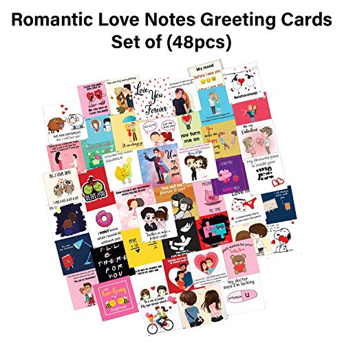 Festiko 48 Pieces Romantic Love Notes Greeting Cards for Valentine's Day, Express Love, Marriage Proposal, Wedding, Engagement, LoveStory Romantic Cards - Image 2