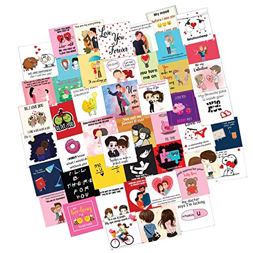 Festiko 48 Pieces Romantic Love Notes Greeting Cards for Valentine's Day, Express Love, Marriage Proposal, Wedding, Engagement, LoveStory Romantic Cards - Image 1