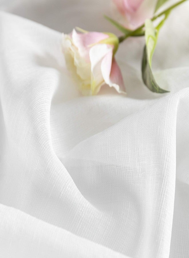 أكوازولاكس ألواح أبواب فرنسية شفافة بيضاء من أكوازولاكس، ألواح جانبية فاخرة، نسيج عادي، ستائر نوافذ شبه شفافة لنوافذ الأبواب الأمامية الجانبية مع رباط إضافي، لوحة واحدة، عرض 30 × طول 40 بوصة - Image 5