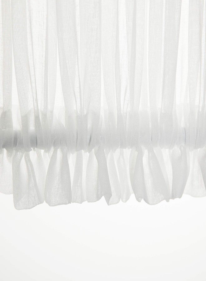 أكوازولاكس ألواح أبواب فرنسية شفافة بيضاء من أكوازولاكس، ألواح جانبية فاخرة، نسيج عادي، ستائر نوافذ شبه شفافة لنوافذ الأبواب الأمامية الجانبية مع رباط إضافي، لوحة واحدة، عرض 30 × طول 40 بوصة - Image 4