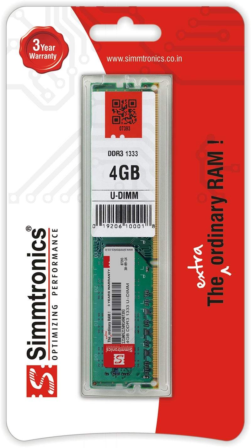 Simmtronics 4GB DDR3 Desktop RAM 1333 MHz (PC 10600) with 3 Year Warranty - Image 3
