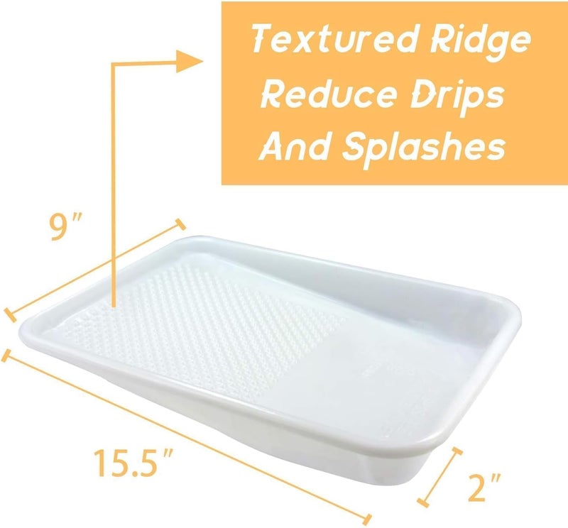 KingOrigin King Origin 9 Inch Paint Tray Liners Disposable, 12 Pack, Textured Deep Paint Pan Liners for Roller Trays, Reusable Plastic Trays for Walls, Trim, Cabinets - Image 2