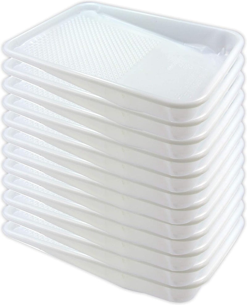 KingOrigin King Origin 9 Inch Paint Tray Liners Disposable, 12 Pack, Textured Deep Paint Pan Liners for Roller Trays, Reusable Plastic Trays for Walls, Trim, Cabinets - Image 1