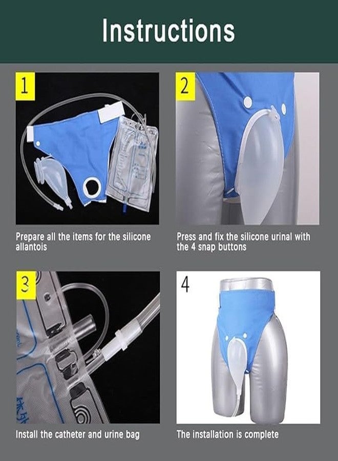 SKYUNION Reusable Silicone Urine Collector for Elderly men wearable urine bag for men urine drainage bag system for Adults male elderly - Image 4
