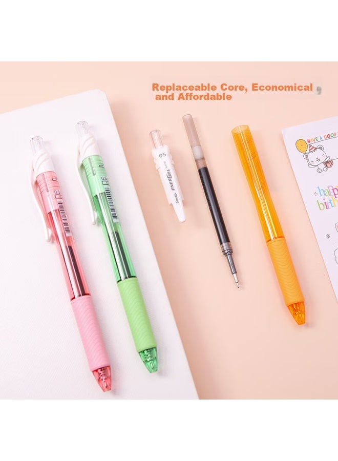 بنتل Pentel Bln105 قلم جل قابل للسحب باللون الأحمر، قلم توقيع أنيق 0.5 مم، قلم سريع الجفاف للأعمال والطلاب، قلم حبر مائي، قرطاسية، برميل أحمر بحبر أحمر، عبوة من 12 قطعة - Image 3