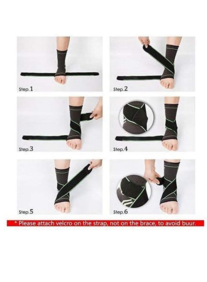 Generic Ankle Brace Active Ankle Support Braces Sleeve with Adjustable Strap - Image 4