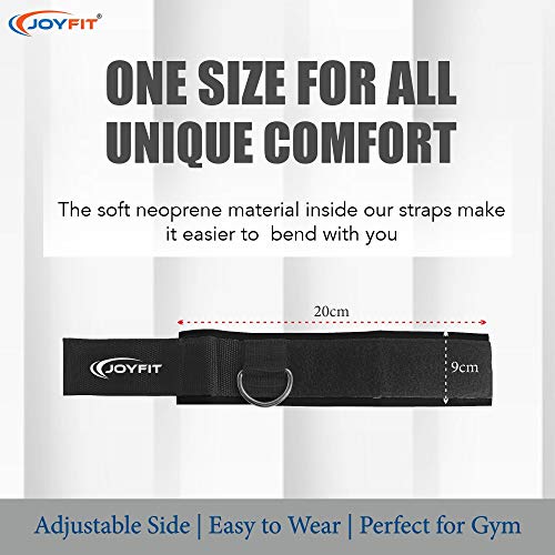 JoyFit Padded Ankle straps for cable machines with D Ring High Strength for Cable Machines for Butt, Glute and Leg Weights Exercises For Both Men and Women Pair (Black) - Image 3