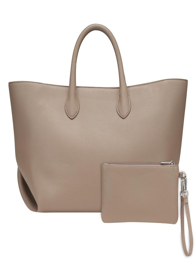 CHUNLI Leather Tote Bag for Women, Large Top-handle Handbags with Detachable Pocket for Work Travel Events Casual - Image 1