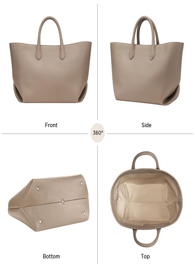 CHUNLI Leather Tote Bag for Women, Large Top-handle Handbags with Detachable Pocket for Work Travel Events Casual - Image 4