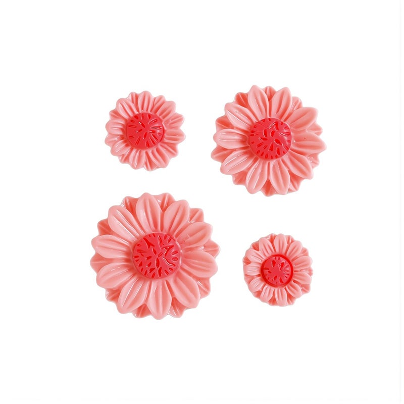 Strong Adhesion Sunflower Resin Charms 18mm Non Fall Off for Shoe Decor Fridge Magnet Project - Image 2