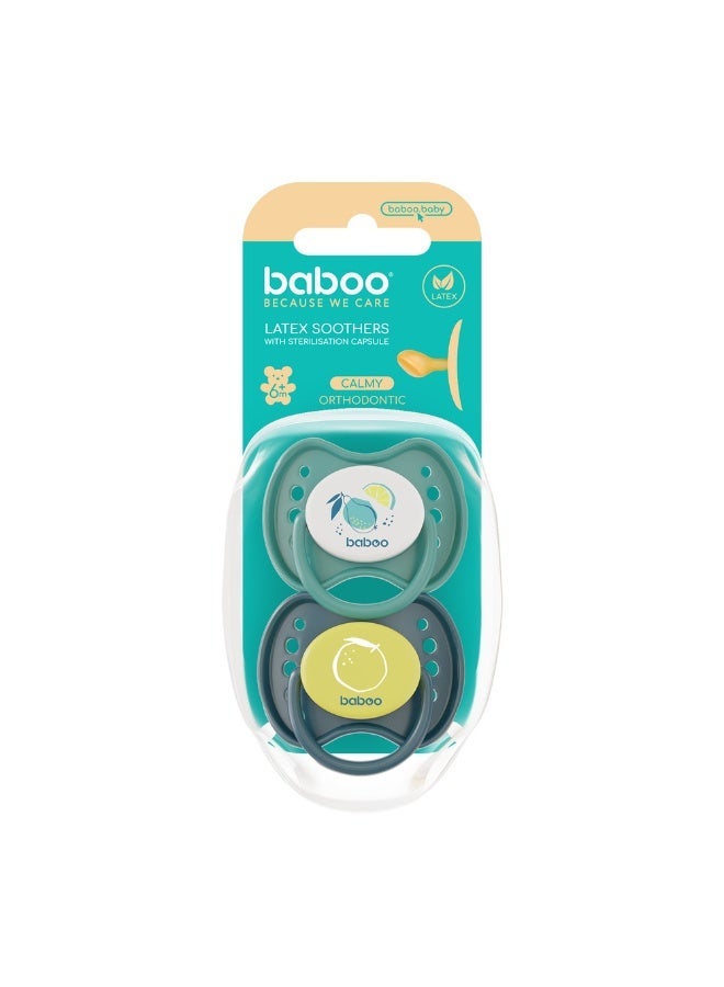 Baboo - Latex Orthodontic Baby Pacifier with Sterilizer Box - Lagoon Fiesta - +6m - 2pc - Image 2