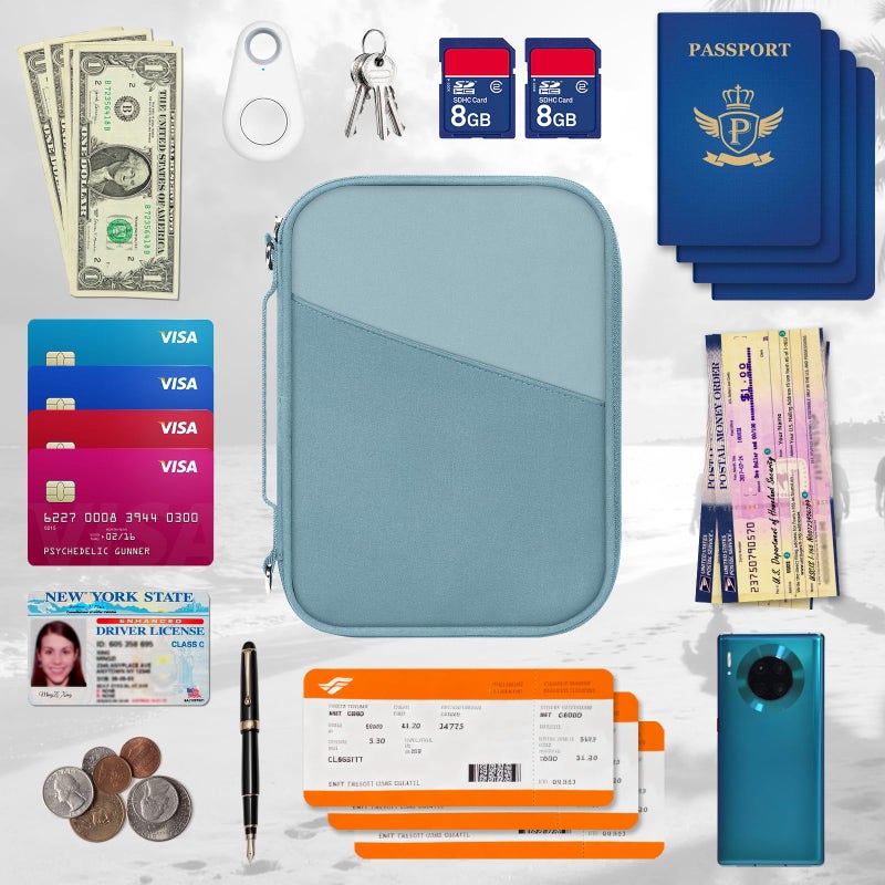 EcoVision Family Passport Holder for Travel with RFID Blocking, Traveling Essentials Organizer Pouch Bag, Light Passport Wallet for Travel Must Haves Accessories for Women Men - Image 4