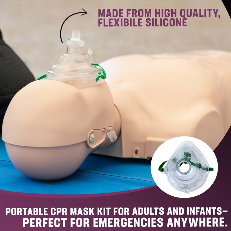 Kemp USA مجموعة كمب الولايات المتحدة الأمريكية للإسعافات الأولية للبالغين والرضع مع قناع CPR 10 - Image 2