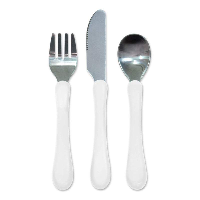 green sprouts green sprouts Learning Cutlery Set Helps Toddler Develop Independent Eating Skills Designed for Small Hands Contoured Handles for Easy gripping Safety Edge on Knife Dishwasher Safe 