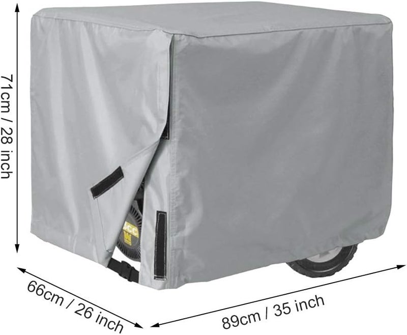 Outdoor Electric Generator Cover, Generator , Heavy Duty 210D Polyester Taffeta with Tear , Wind Rain for Garden Patio Use, Includes Storage (Gray) - Image 2