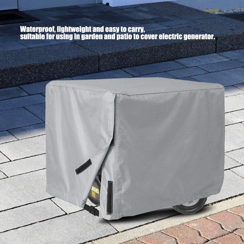Outdoor Electric Generator Cover, Generator , Heavy Duty 210D Polyester Taffeta with Tear , Wind Rain for Garden Patio Use, Includes Storage (Gray) - Image 4