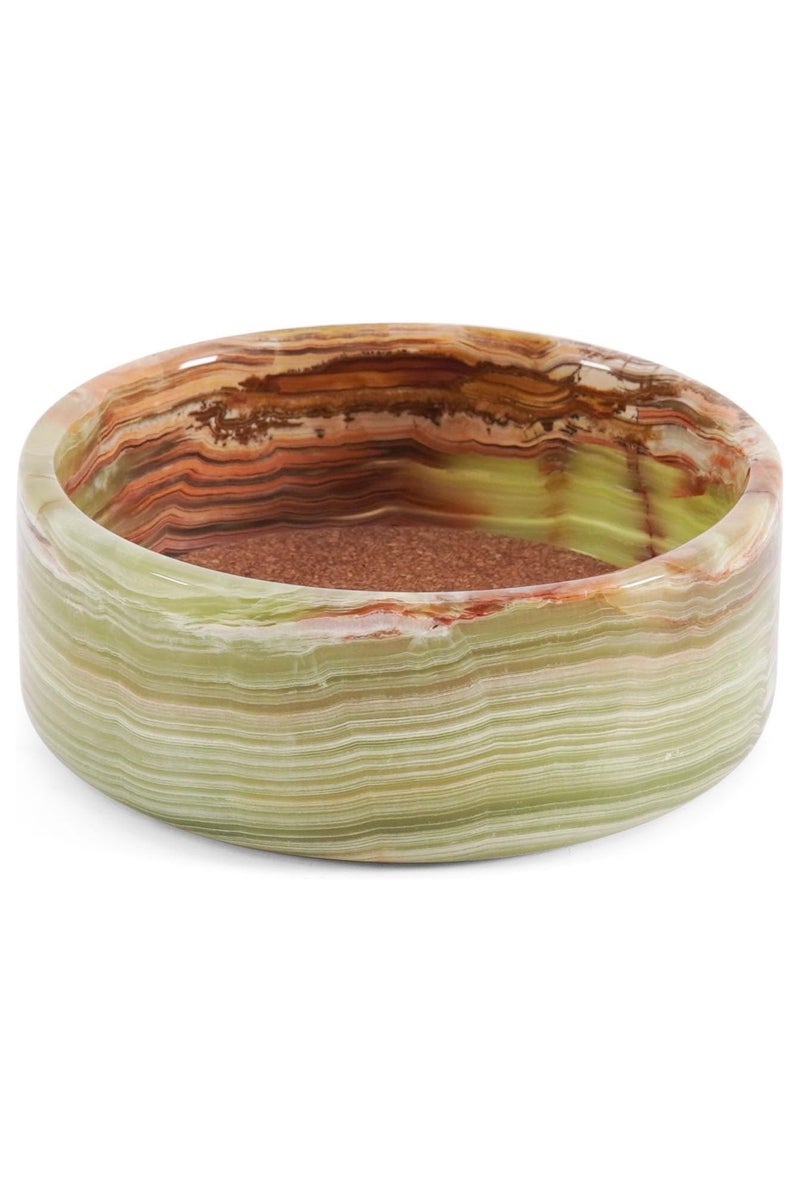 RADICALn Green Onyx Marble Wine Coasters | 5.5" Handmade Bottle Coasters for Countertop & Home Bar - Image 1