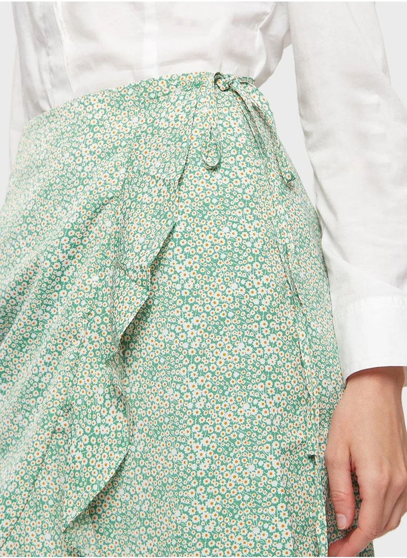 DOROTHY PERKINS Printed Ruffle Tie Detail Skirt