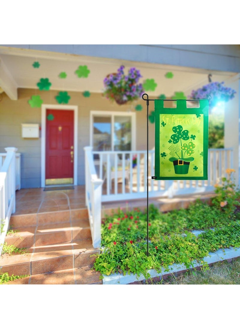 KUUQA KUUQA Happy St Patricks Day Garden Flag Decorative Clovers Irish Green Shamrocks 12 x 18 Inches for Garden and Home Decorations  - Image 4