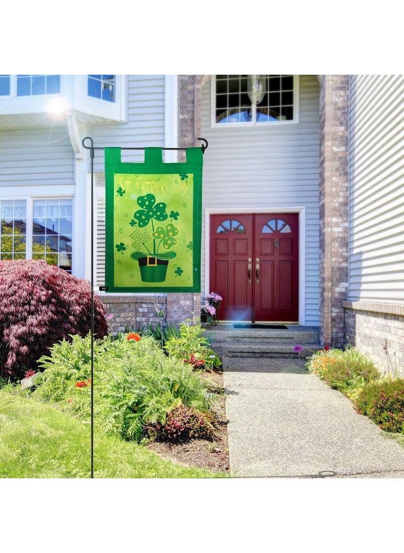 KUUQA KUUQA Happy St Patricks Day Garden Flag Decorative Clovers Irish Green Shamrocks 12 x 18 Inches for Garden and Home Decorations  - Image 5