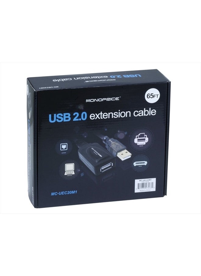 Monoprice 65ft 20M USB 2.0 A Male to A Female Active Extension/Repeater Cable for Playstation, Xbox, Kinenct, Oculus VR, USB Flash Drive, Card Reader, Hard Drive, Keyboard, Printer, Camera and More!  - Image 4