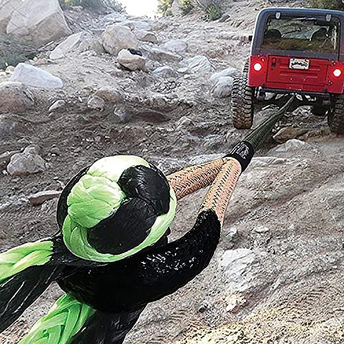 Bubba Rope RENEGADE 176655BKG Off-Road Power Stretch Kinetic Kit 3/4" x 20" Recovery Rope With Breaking Strength of 19000 In Tane / Green Accessory Ideal for Recovery and Towing Stuck Vehicles - Image 3
