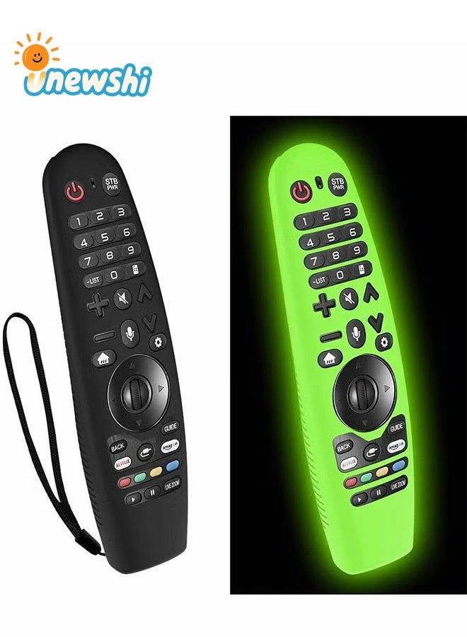 أخبار غطاء حماية مطور من قطعتين لجهاز التحكم عن بعد LG AN-MR600 / LG AN-MR650 / AN-MR18BA / AN-MR19BA للتلفزيون الذكي LG، جراب سيليكون مضاد للسقوط والانزلاق والغبار والماء (أسود + أخضر متوهج) - Image 1