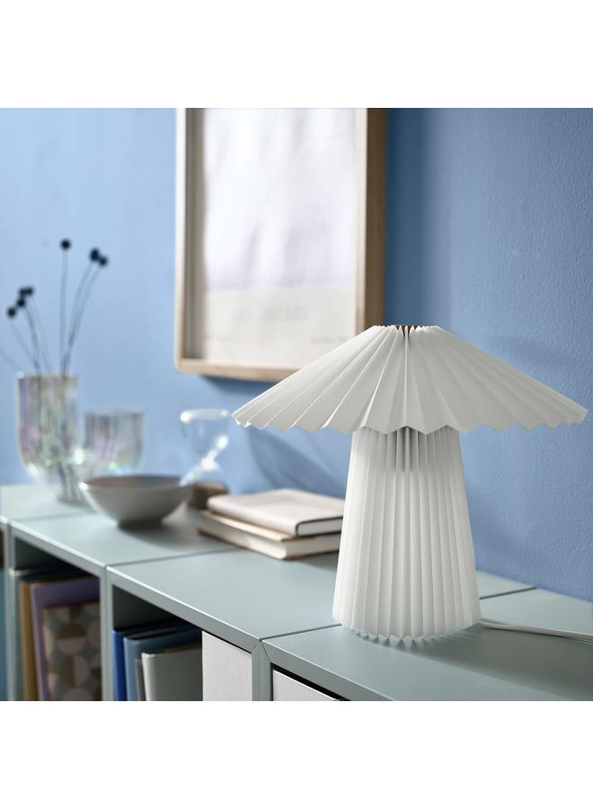 Zaboon Table Lamp, Pleated White, 28 Cm - Image 4