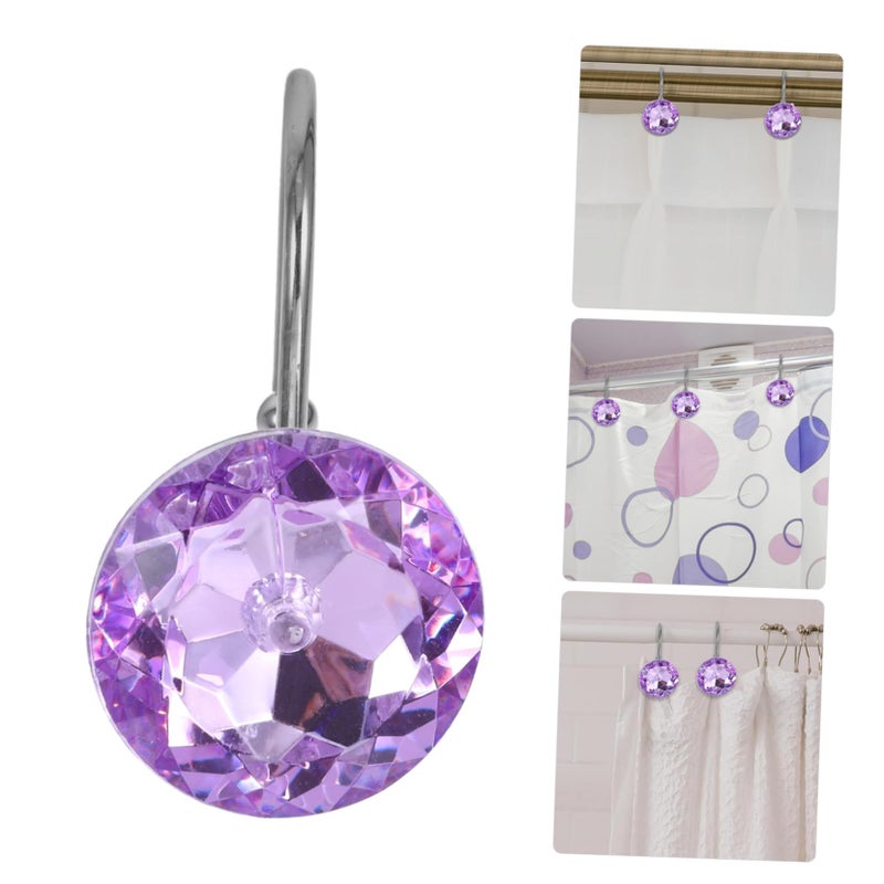 12C Acrylic Shower Curtain Hooks Decorative Bathroom Rings Easy Clean Elegant Design - Image 5