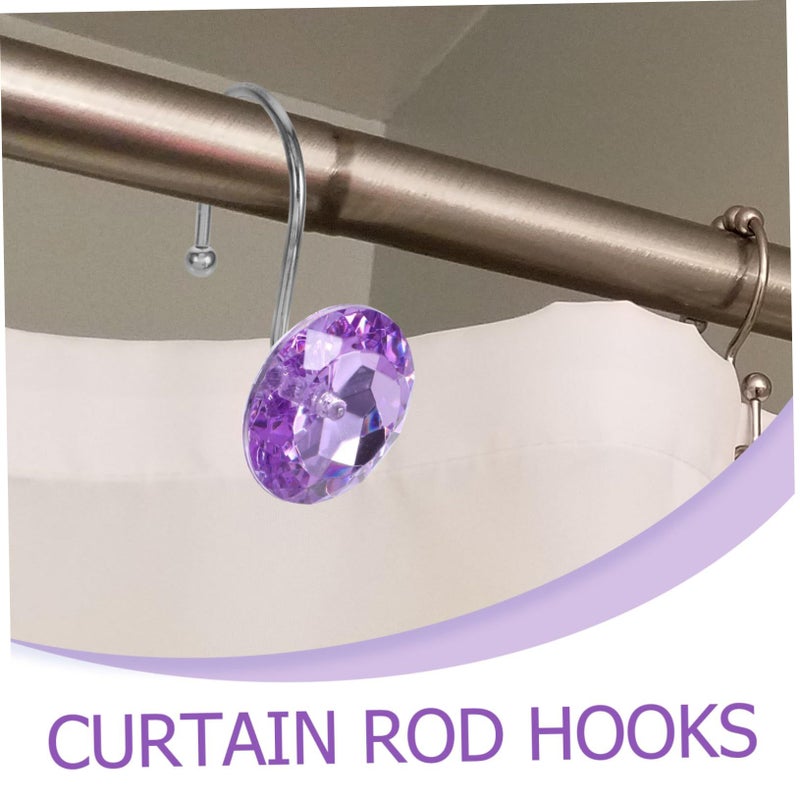 12C Acrylic Shower Curtain Hooks Decorative Bathroom Rings Easy Clean Elegant Design - Image 4