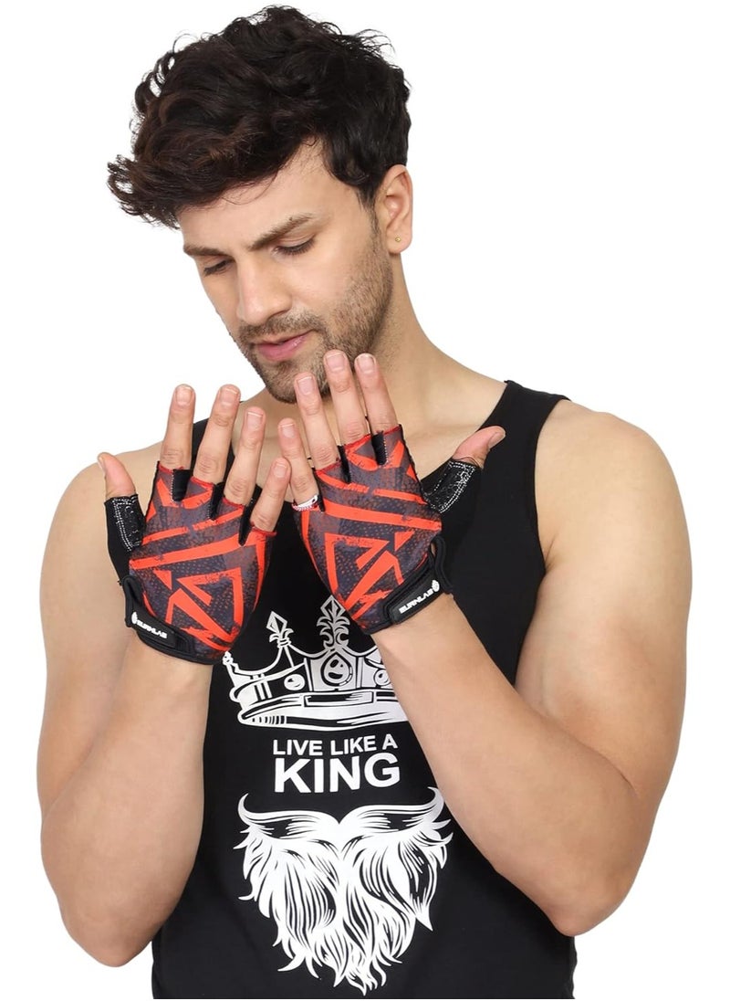 BURNLAB - BURNLAB Flex Gym Gloves for Men and Women - Ideal for Weightlifting, Cycling, Crossfit, Offers Good Grip and Soft Padding(Brown and Black) - Image 1
