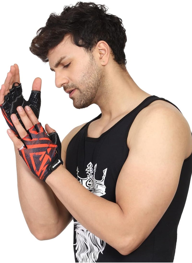 BURNLAB - BURNLAB Flex Gym Gloves for Men and Women - Ideal for Weightlifting, Cycling, Crossfit, Offers Good Grip and Soft Padding(Brown and Black) - Image 1
