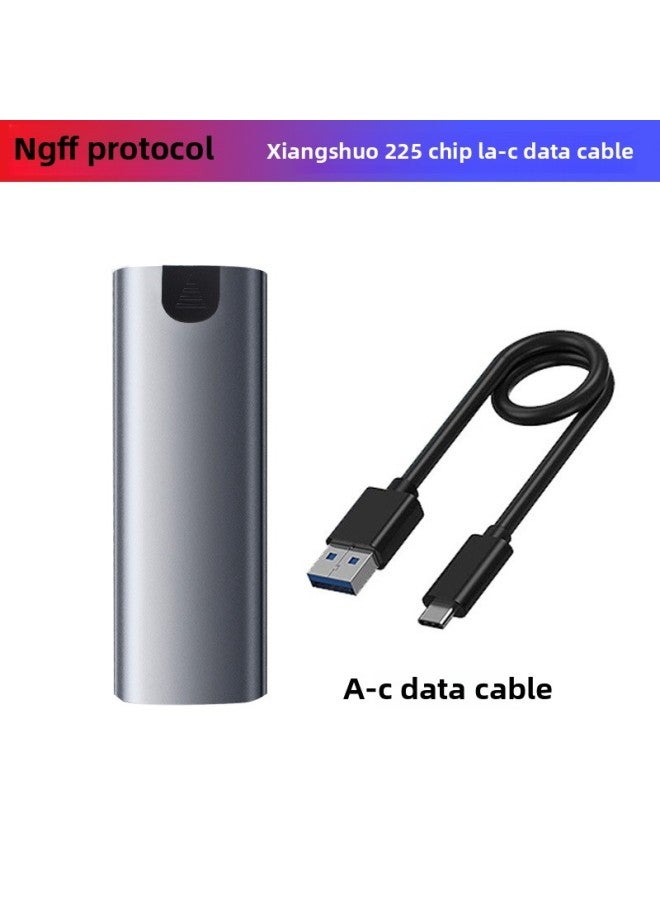 M2 Hard Disk Box Dual Protocol NVME/NGFF/ TYPE-C3.1 Solid State SSD Mobile Hard Disk Box Tool-less-Color:M6 NGFF Protocol-5GB Aluminum Housing