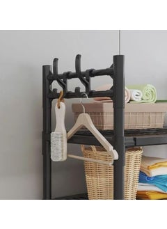 VBM VBM 2 Layer Over The Washing Machine Storage Rack Metal Bathroom Shelf Space Saving Organizer for Laundry Room Wash Basin Floor Stand Black  - Image 3