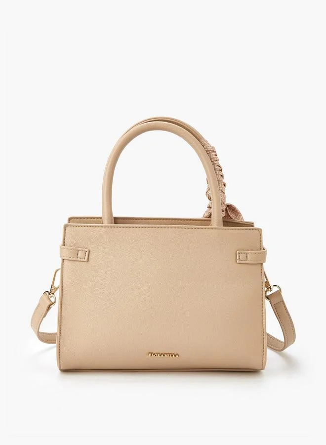 Flora Bella By Shoexpress Solid Tote Bag with Scarf Accent and Double Handle
