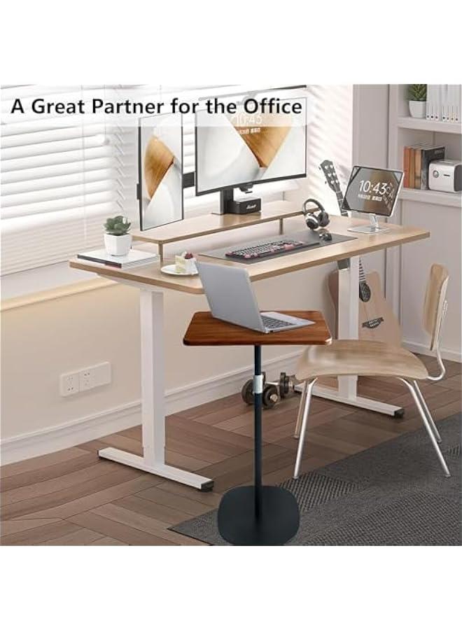 HOOKOR Music Stands Book Stand Floor for Reading Adjustable Podium Stand, Cook Book Stand, Music Sheet Stand, Wooden Floor Bible Holder Stand with  Paper Clip, 90-130cm (Brown) - Image 2