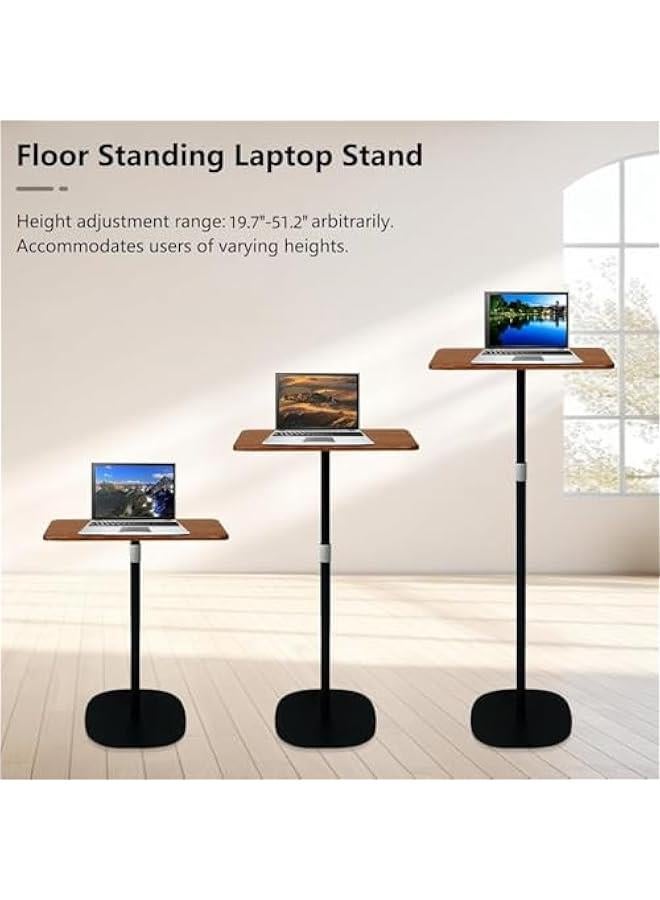 HOOKOR Music Stands Book Stand Floor for Reading Adjustable Podium Stand, Cook Book Stand, Music Sheet Stand, Wooden Floor Bible Holder Stand with  Paper Clip, 90-130cm (Brown) - Image 3