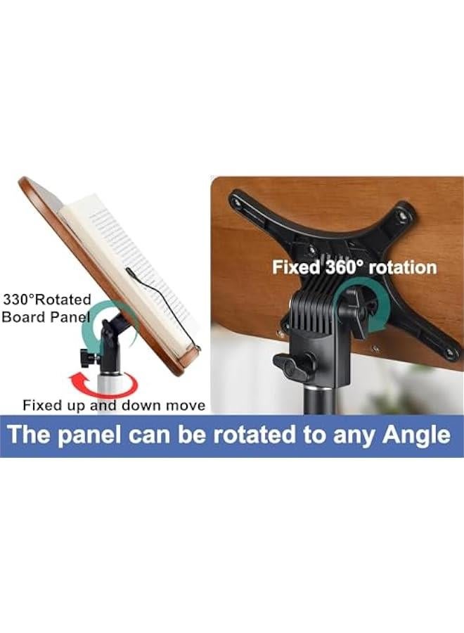 HOOKOR Music Stands Book Stand Floor for Reading Adjustable Podium Stand, Cook Book Stand, Music Sheet Stand, Wooden Floor Bible Holder Stand with  Paper Clip, 90-130cm (Brown) - Image 4