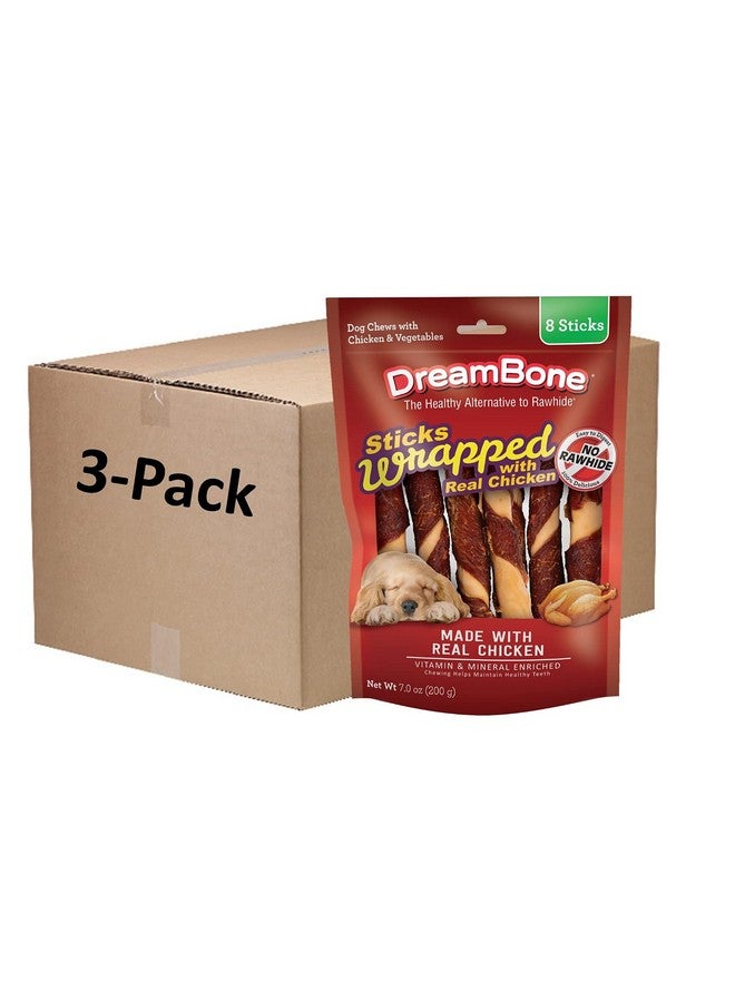 DreamBone ChickenWrapped Chews 8 Count, RawhideFree Chews For Dogs  Large | 8Count (3 Pack) - Image 1